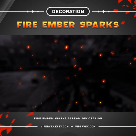 Fire Ember Sparks Stream Decoration, Vtuber Streamer Scenes Decoration, Animated Stream Decor, Animated Stream Decorations Orange