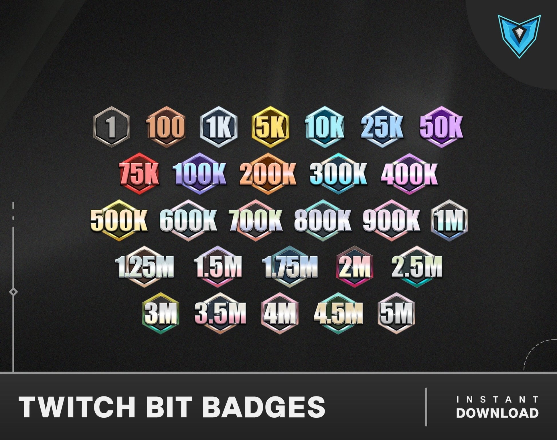 28 Twitch Bit Badges Numbers, Twitch Sub Badges, Twitch Bit Emotes, Bit  Badges With Numbers, Streaming Badges, Cheer Badges